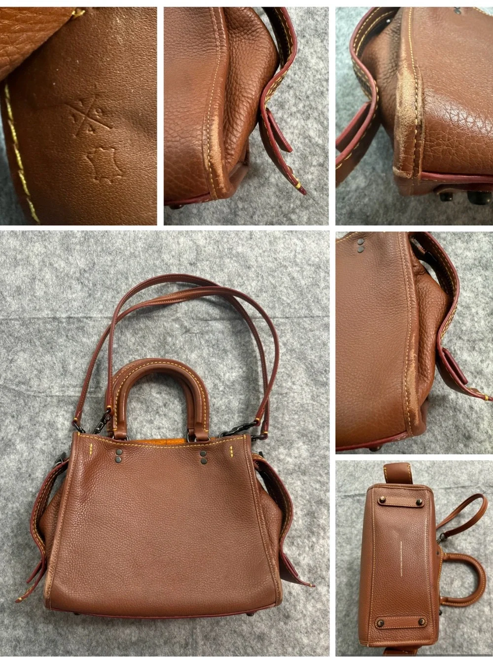 COACH 1941 Rogue 25 Pebble Leather Satchel Saddle Brown
